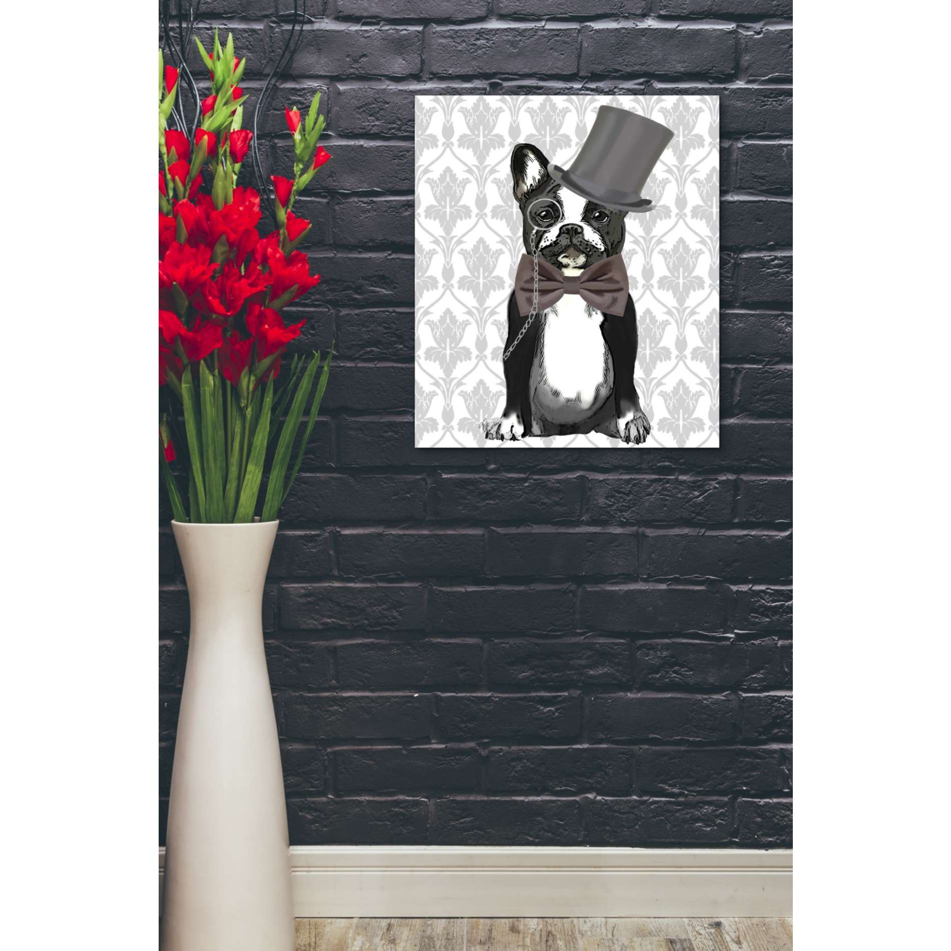 'Monsieur Bulldog' by Fab Funky, Giclee Canvas Wall Art