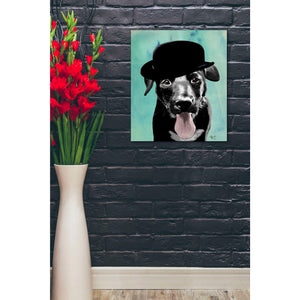 'Black Labrador in Bowler Hat' by Fab Funky, Giclee Canvas Wall Art