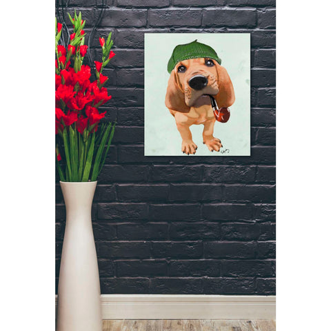 Image of 'Bloodhound Sherlock Holmes' by Fab Funky, Giclee Canvas Wall Art