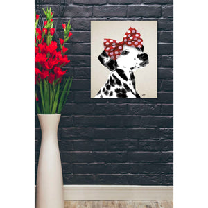 'Dalmatian With Red Bow' by Fab Funky, Giclee Canvas Wall Art