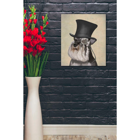 Image of 'Schnauzer, Formal Hound and Hat' by Fab Funky, Giclee Canvas Wall Art