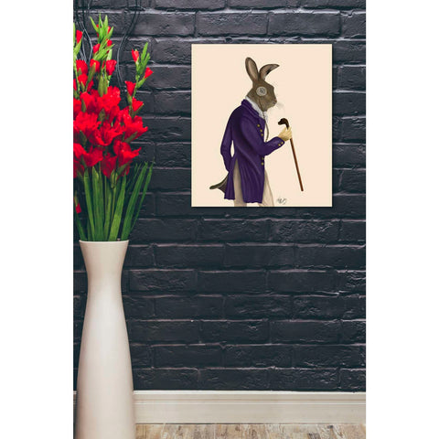 Image of 'Hare In Purple Coat' by Fab Funky, Giclee Canvas Wall Art