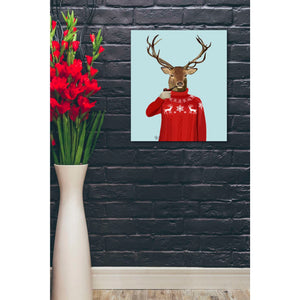'Deer in Ski Sweater' by Fab Funky, Giclee Canvas Wall Art