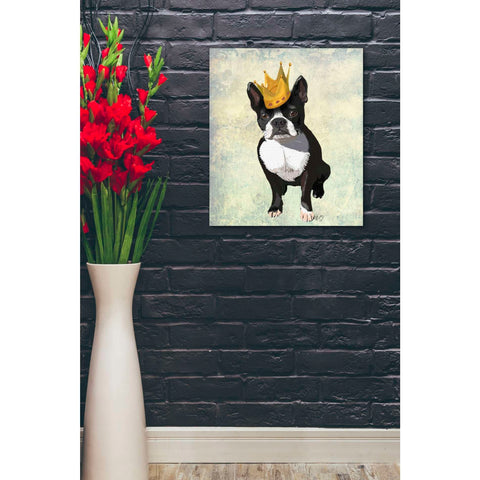 Image of 'Boston Terrier and Crown' by Fab Funky, Canvas Wall Art,20 x 24