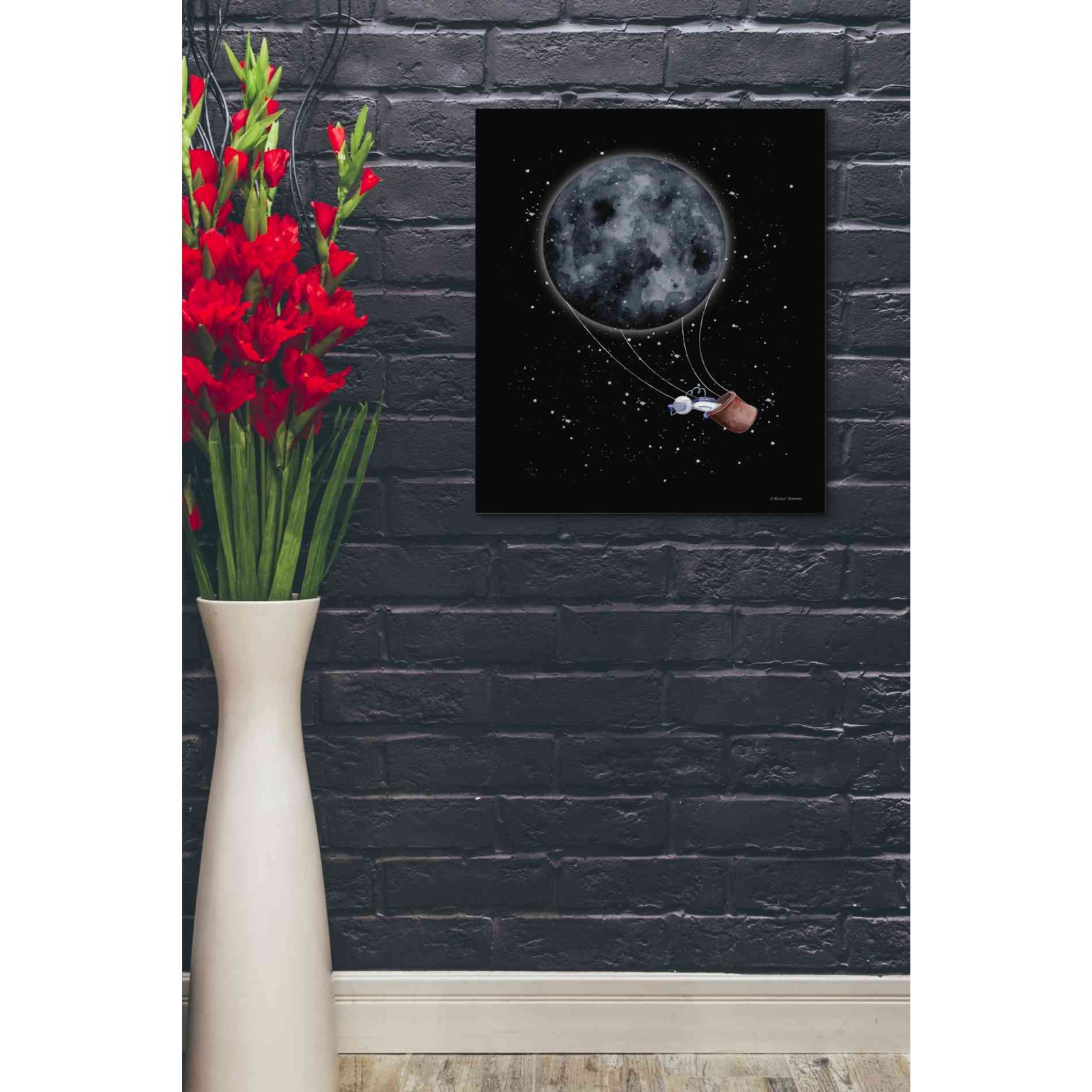 'Moon Hot Air Balloon' by Rachel Nieman, Canvas Wall Art,20 x 24