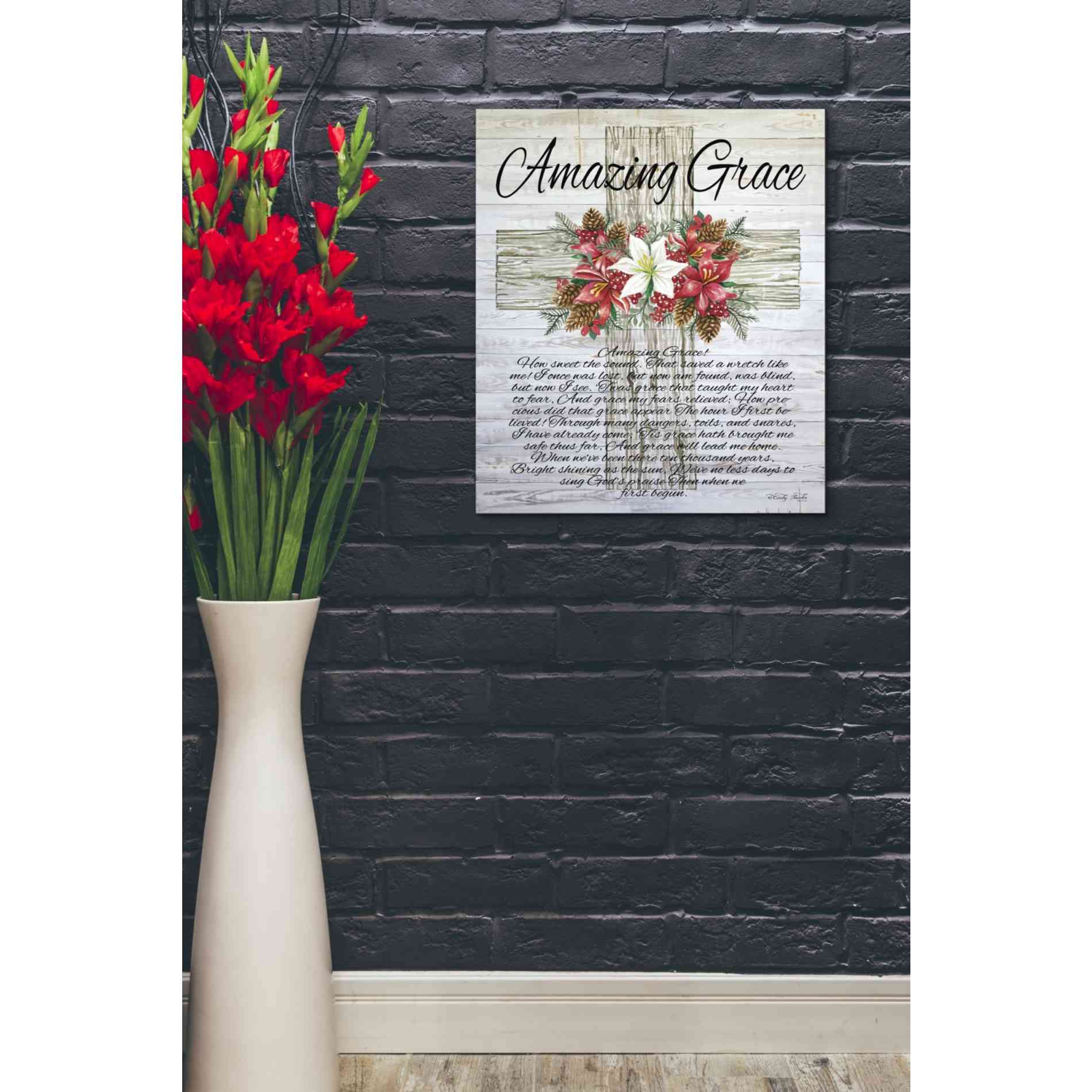 'Amazing Grace Christmas Cross' by Cindy Jacobs, Giclee Canvas Wall Art