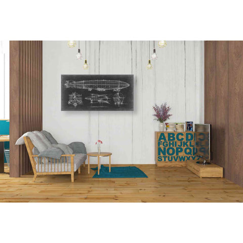 Image of 'Airship Blueprint' by Ethan Harper Canvas Wall Art,40 x 20
