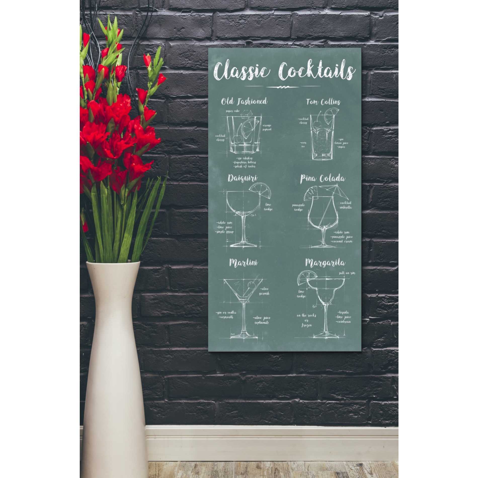 'Mixology Infograph' by Ethan Harper Canvas Wall Art,20 x 40