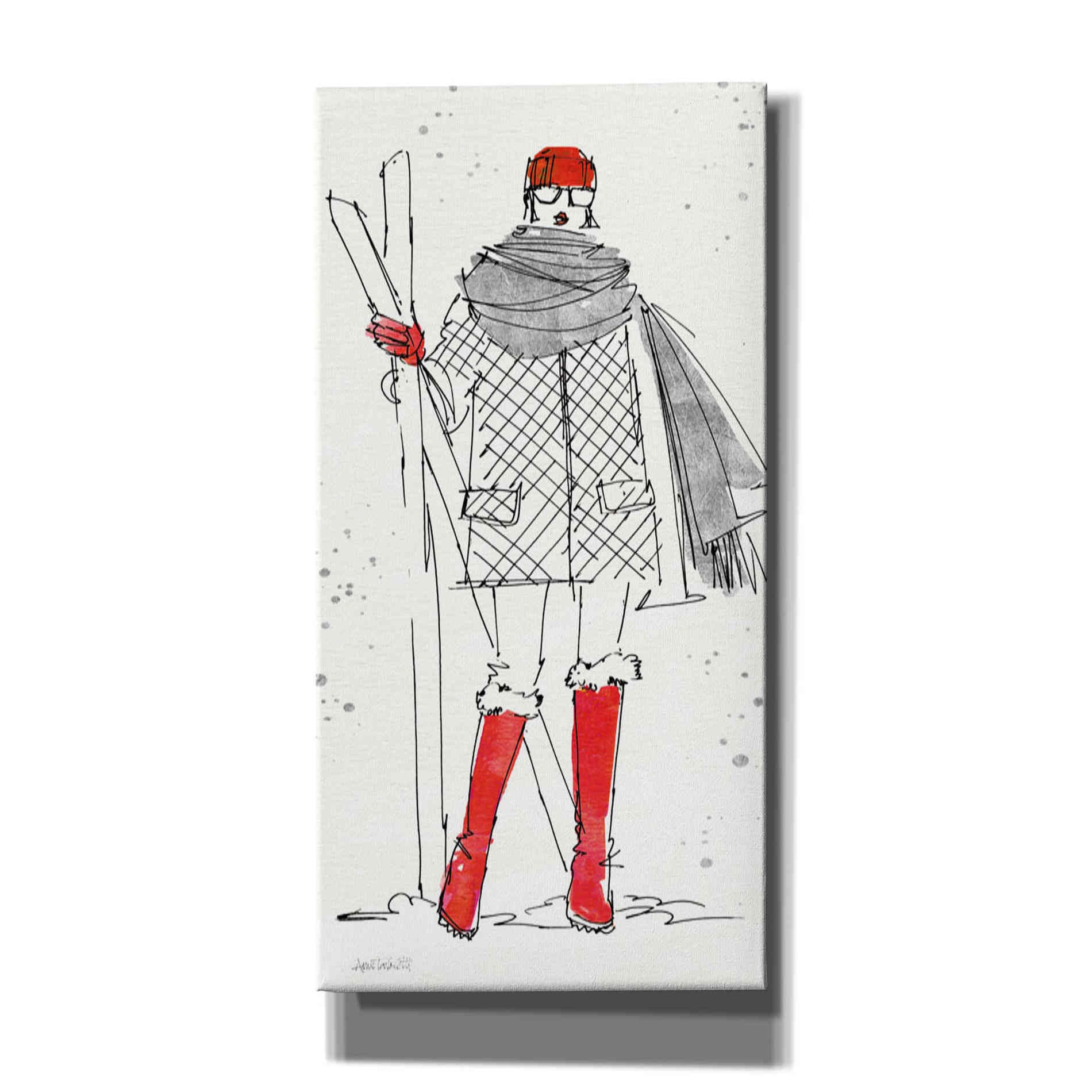 'Winter Fashion I' by Anne Tavoletti, Canvas Wall Art,20 x 40