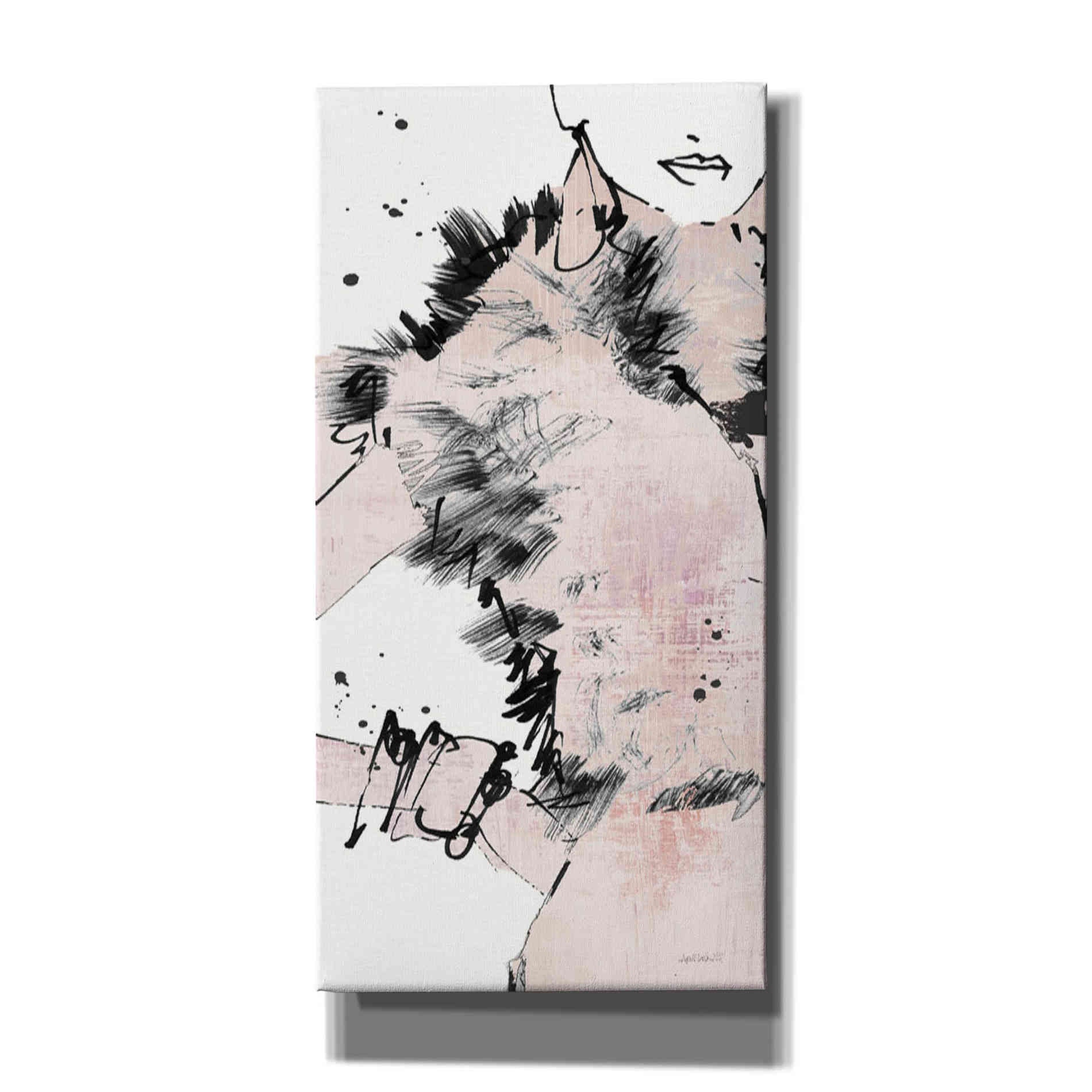 'Fashion Strokes VIII Pastel Pink' by Anne Tavoletti, Canvas Wall Art,20 x 40
