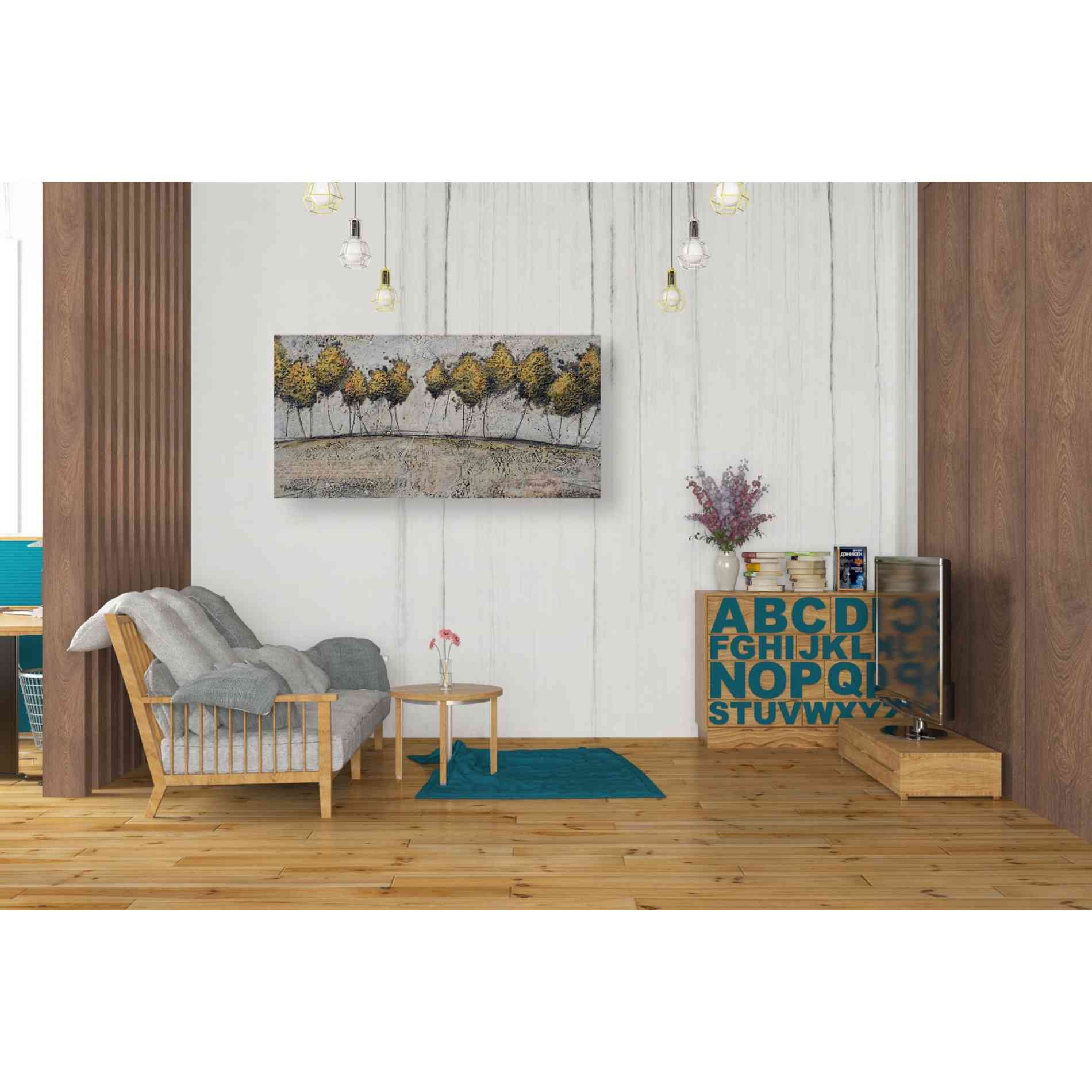 'A Route of Gold' by Britt Hallowell, Canvas Wall Art,40 x 20