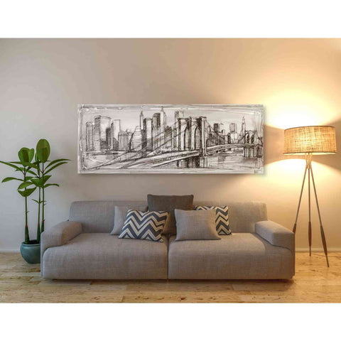 Image of 'Pen & Ink Cityscape II' by Ethan Harper Canvas Wall Art,60 x 20