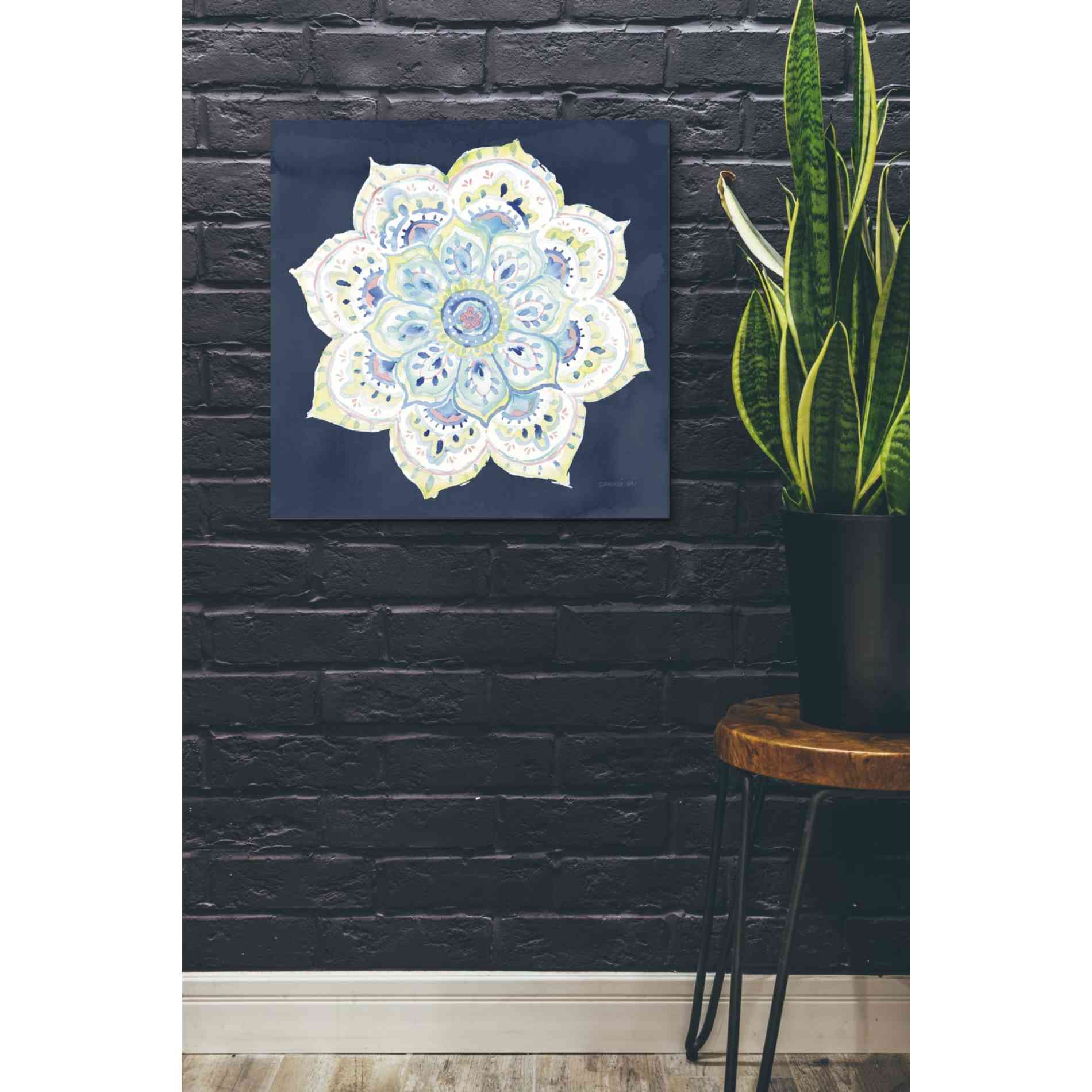 'Jaipur VI Navy' by Danhui Nai, Canvas Wall Art,26 x 26