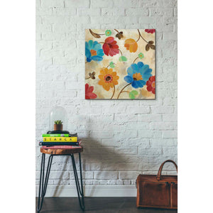 'Coral and Teal Garden I' by Silvia Vassileva, Canvas Wall Art,26 x 26
