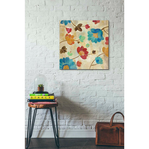 Image of 'Coral and Teal Garden II' by Silvia Vassileva, Canvas Wall Art,26 x 26