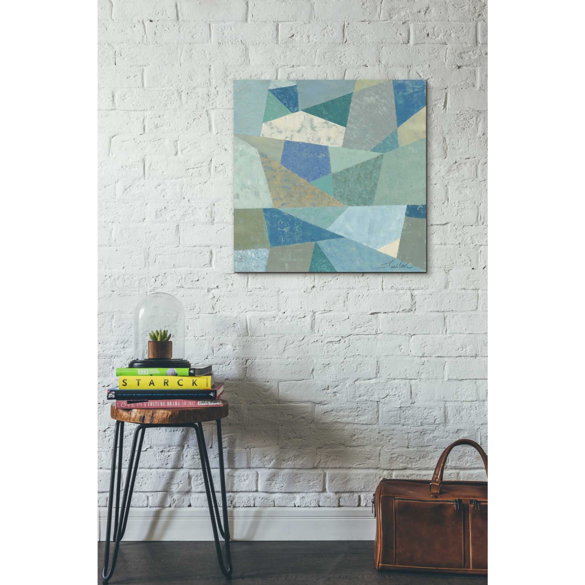 'Teal Geo Metric' by Silvia Vassileva, Canvas Wall Art,26 x 26