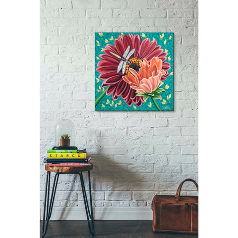 Image of 'Dragonfly on Blooms II' by Carolee Vitaletti, Giclee Canvas Wall Art
