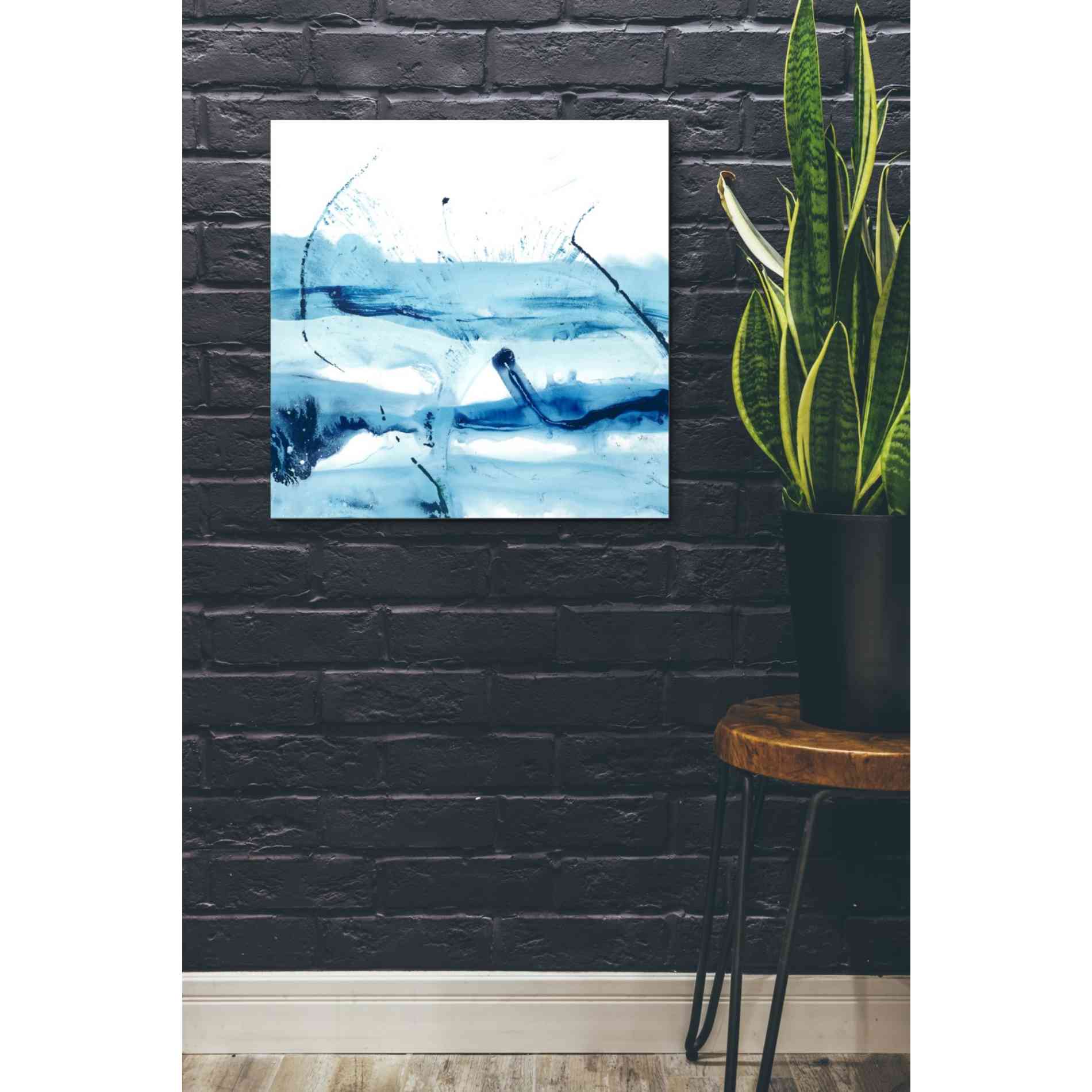 'Blue Currents III' by Ethan Harper, Canvas Wall Art,26 x 26