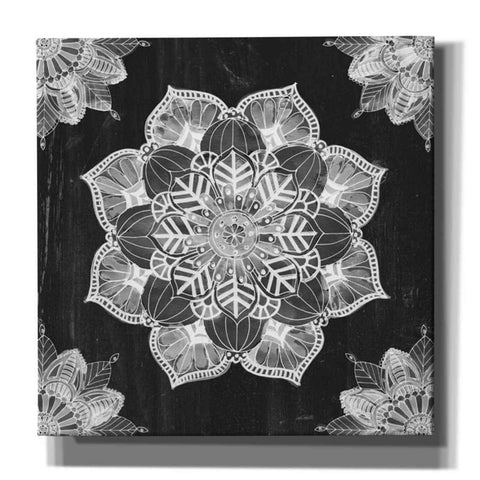 Image of 'Mandala Morning V Black and White' by Anne Tavoletti, Canvas Wall Art,26 x 26