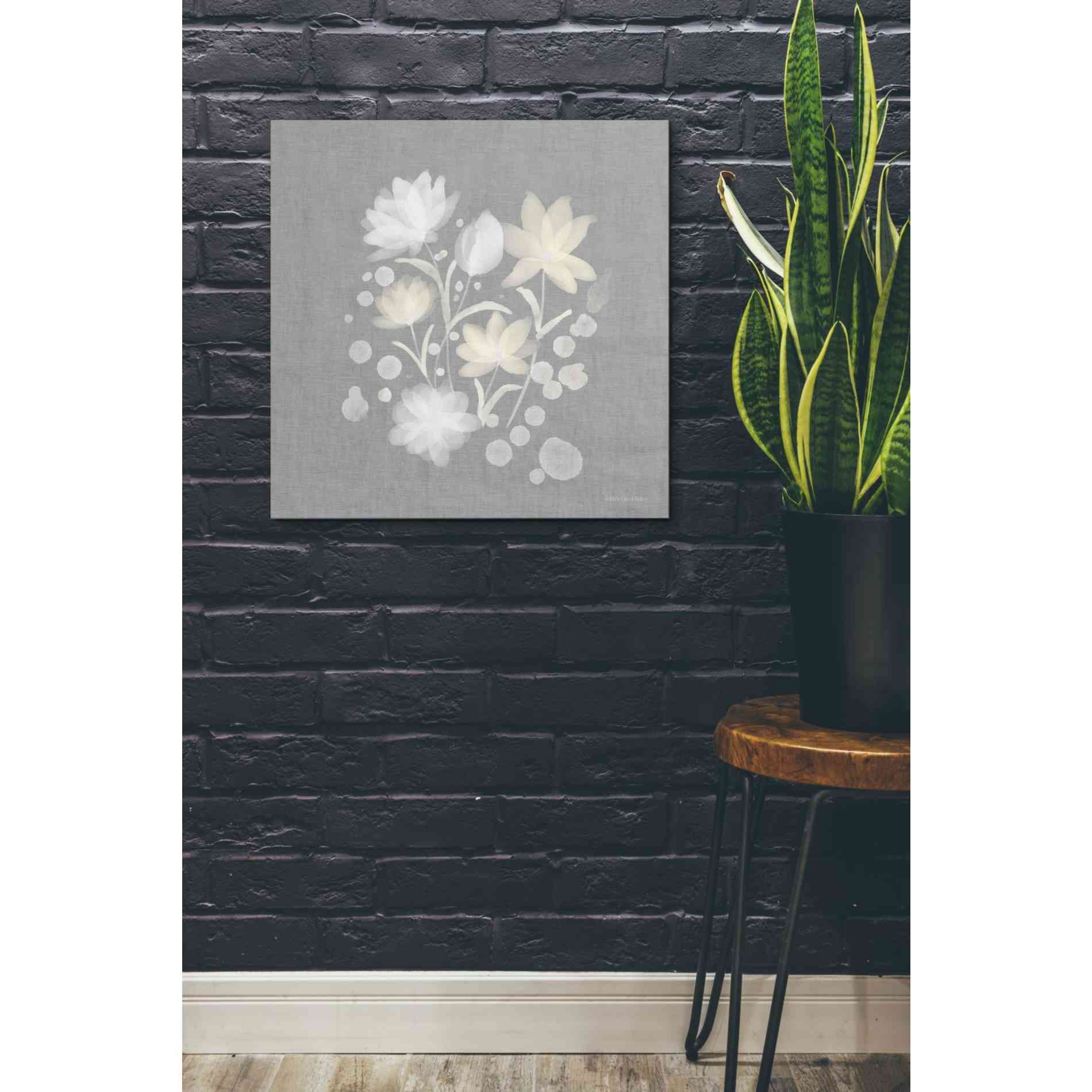 'Flower Bunch on Linen II' by Bluebird Barn, Canvas Wall Art,26 x 26