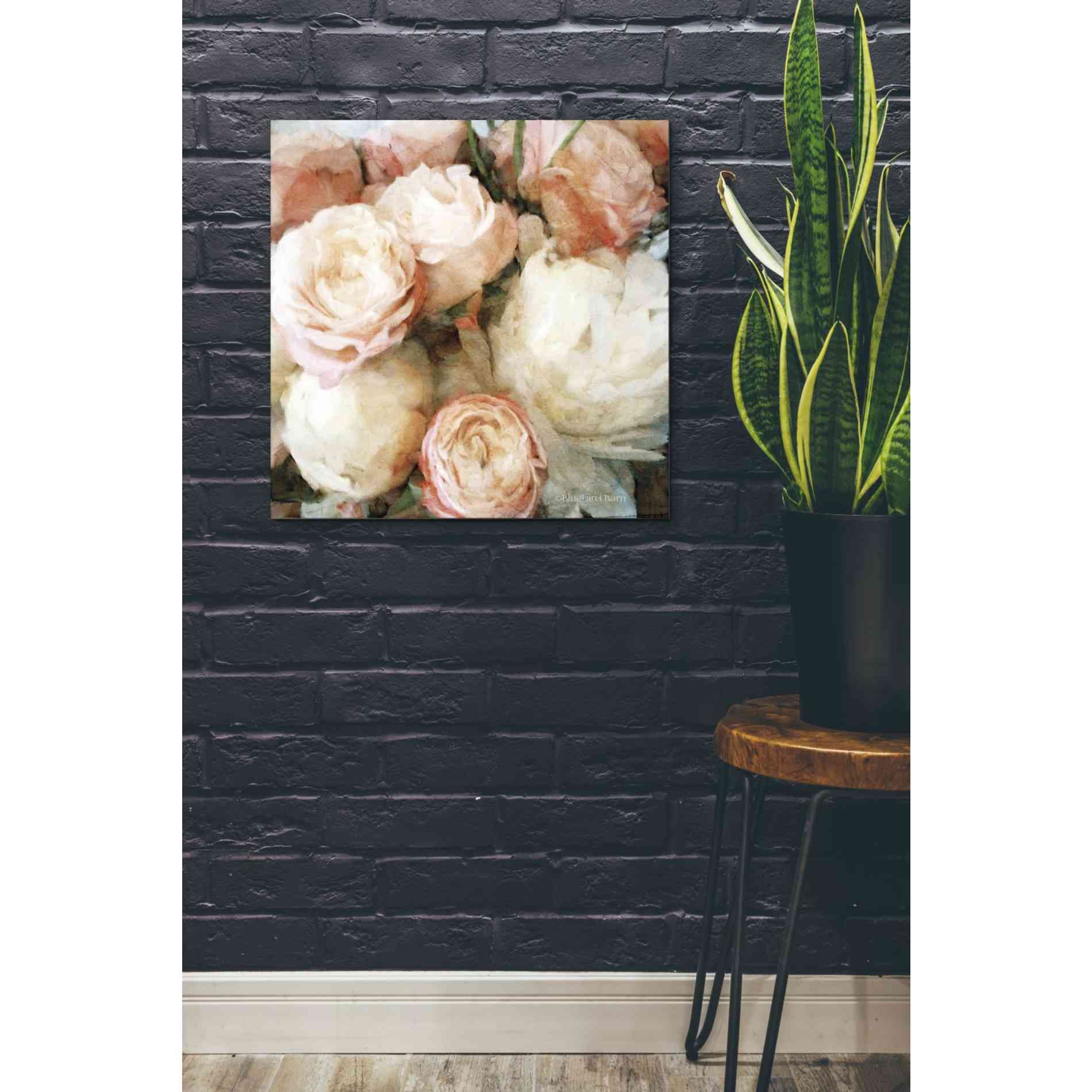 'English Rose Garden' by Bluebird Barn, Canvas Wall Art,26 x 26