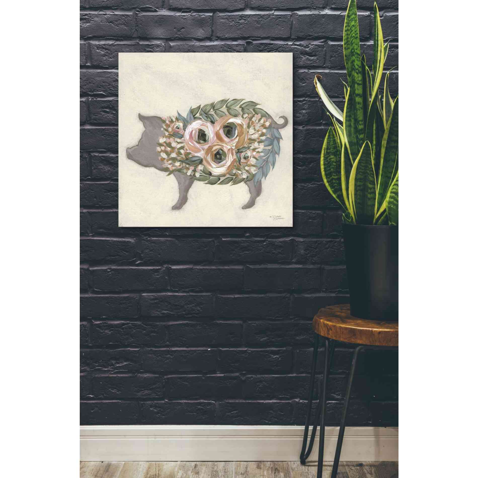 'Alice the Pig' by Michele Norman, Canvas Wall Art,26 x 26