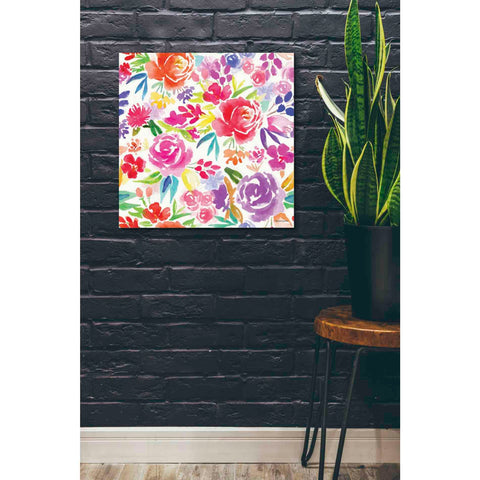Image of 'Vibrant Floral Pattern' by Rachel Nieman, Canvas Wall Art,26 x 26