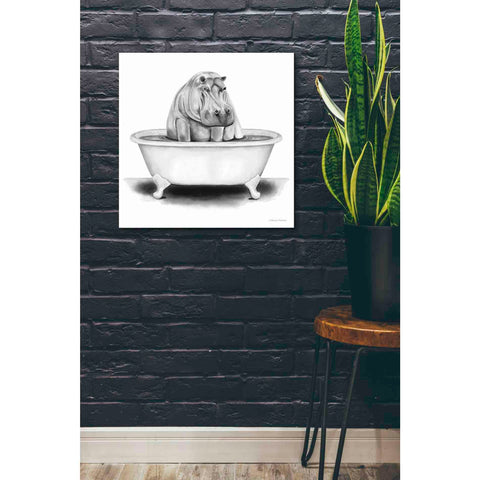 Image of 'Hippo in Tub' by Rachel Nieman, Canvas Wall Art,26 x 26