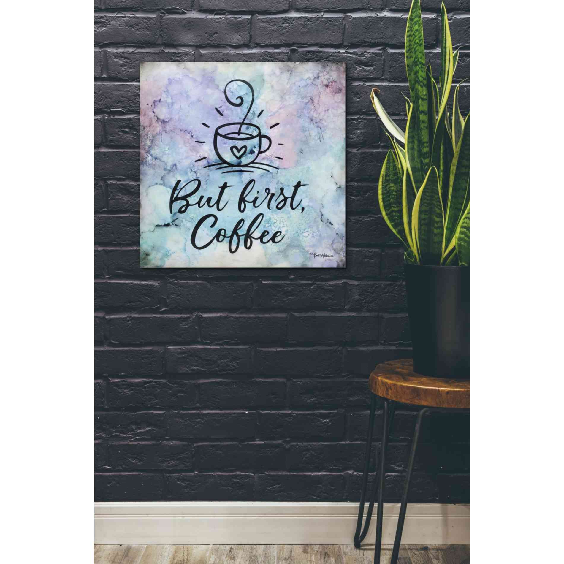 'But First Coffee' by Britt Hallowell, Canvas Wall Art,26 x 26