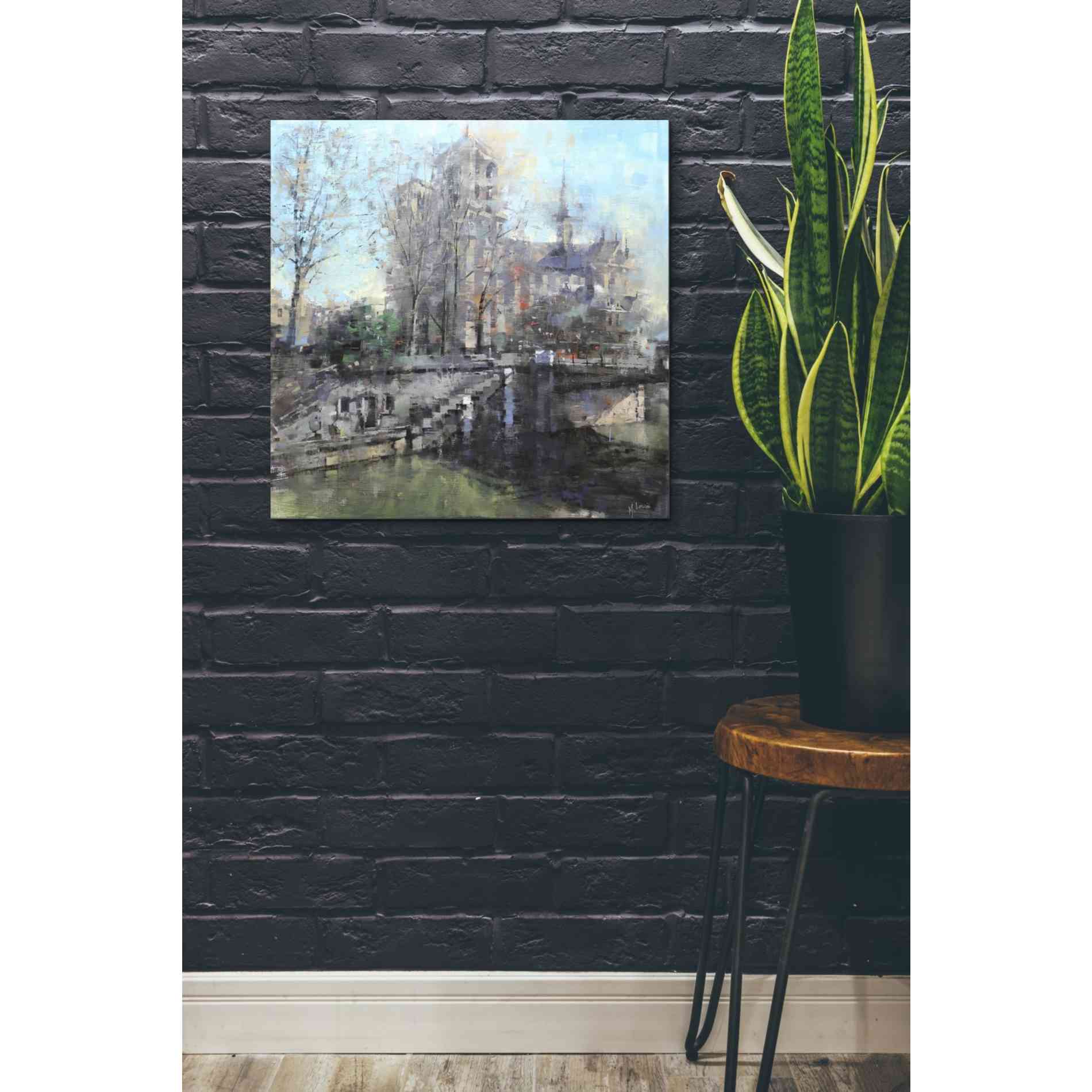 'Notre Dame on the Seine' by Mark Lague, Canvas Wall Art,26 x 26