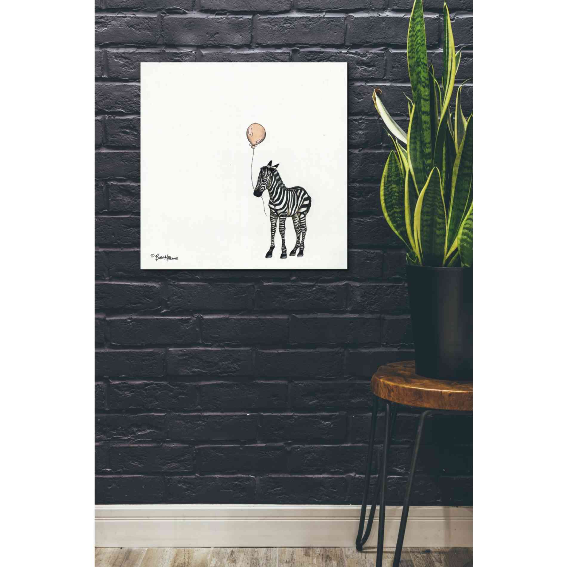 'Nursery Zebra' by Britt Hallowell, Canvas Wall Art,26 x 26