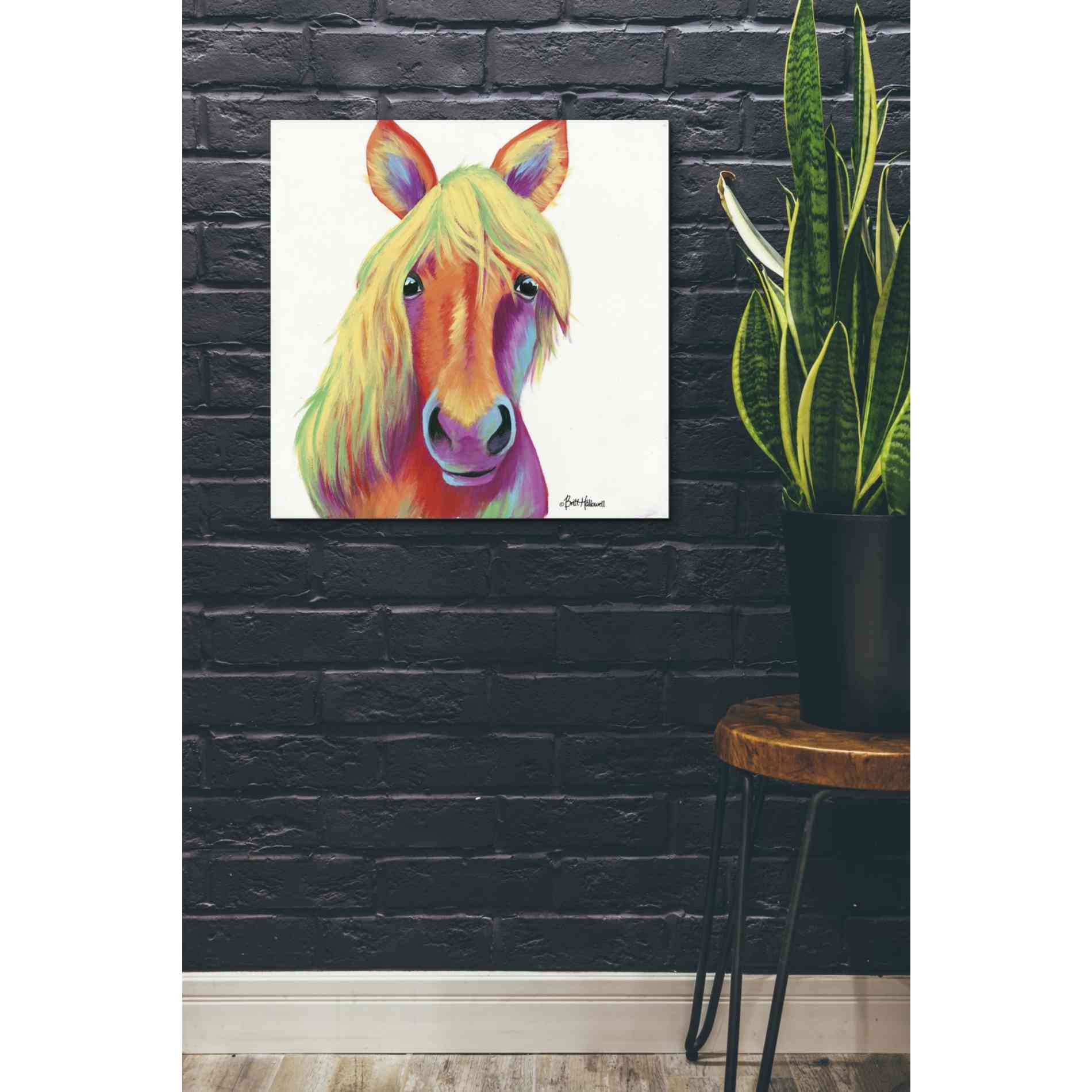 'Cheery Horse' by Britt Hallowell, Canvas Wall Art,26 x 26