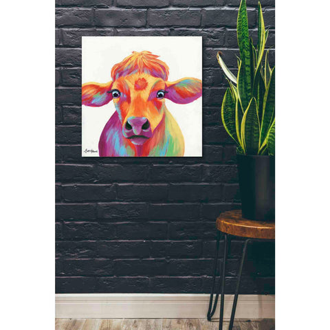 Image of 'Cheery Cow' by Britt Hallowell, Canvas Wall Art,26 x 26