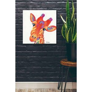 'Cheery Giraffe' by Britt Hallowell, Canvas Wall Art,26 x 26