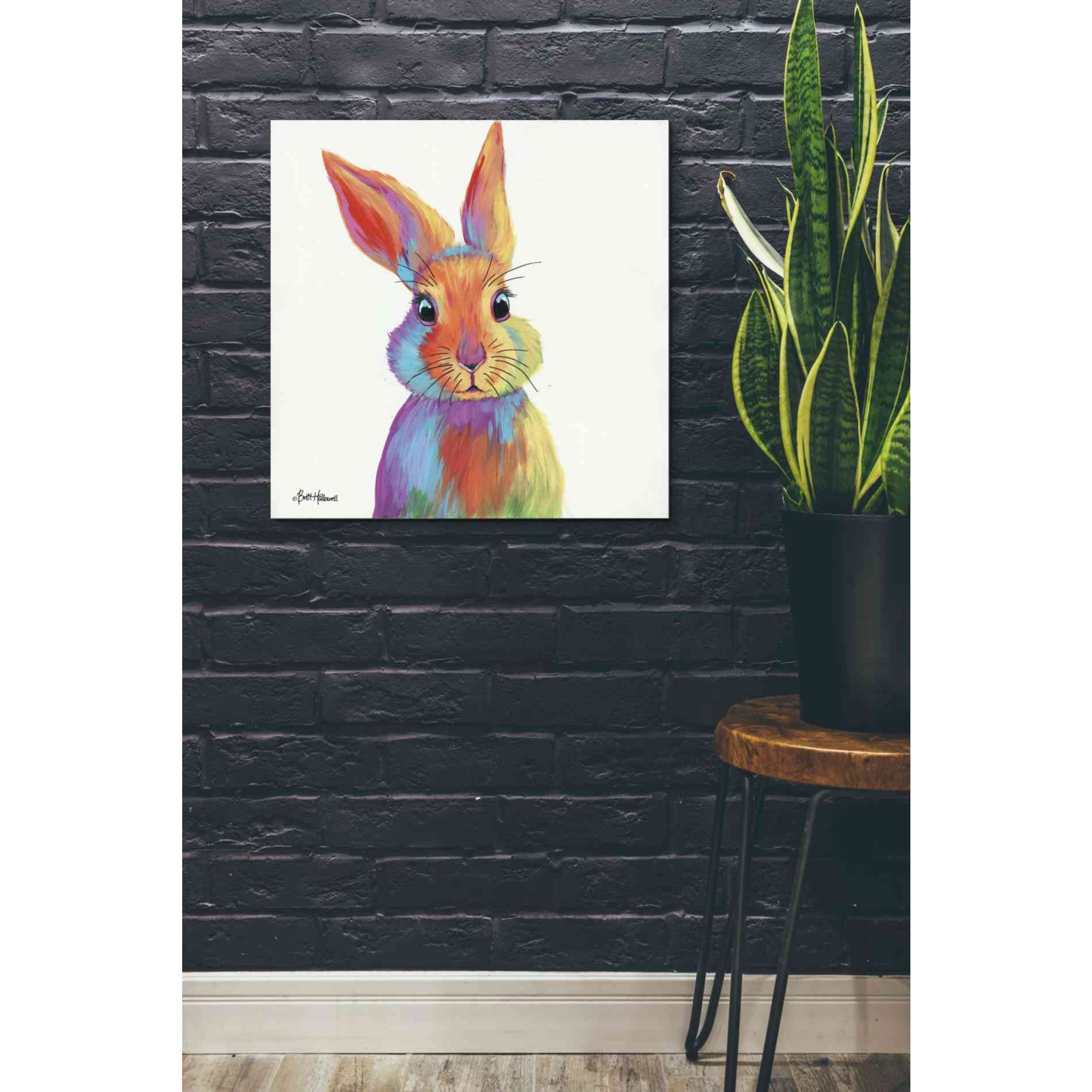 'Cheery Bunny' by Britt Hallowell, Canvas Wall Art,26 x 26