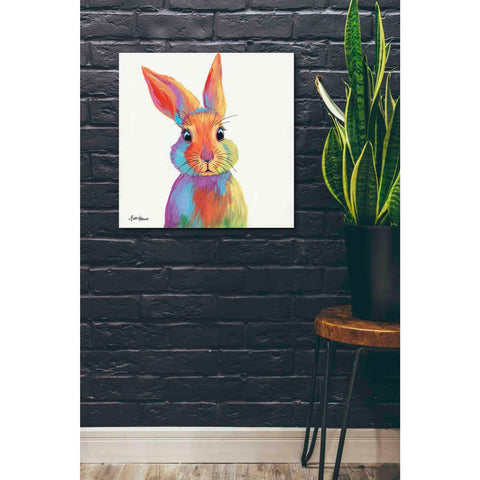 Image of 'Cheery Bunny' by Britt Hallowell, Canvas Wall Art,26 x 26