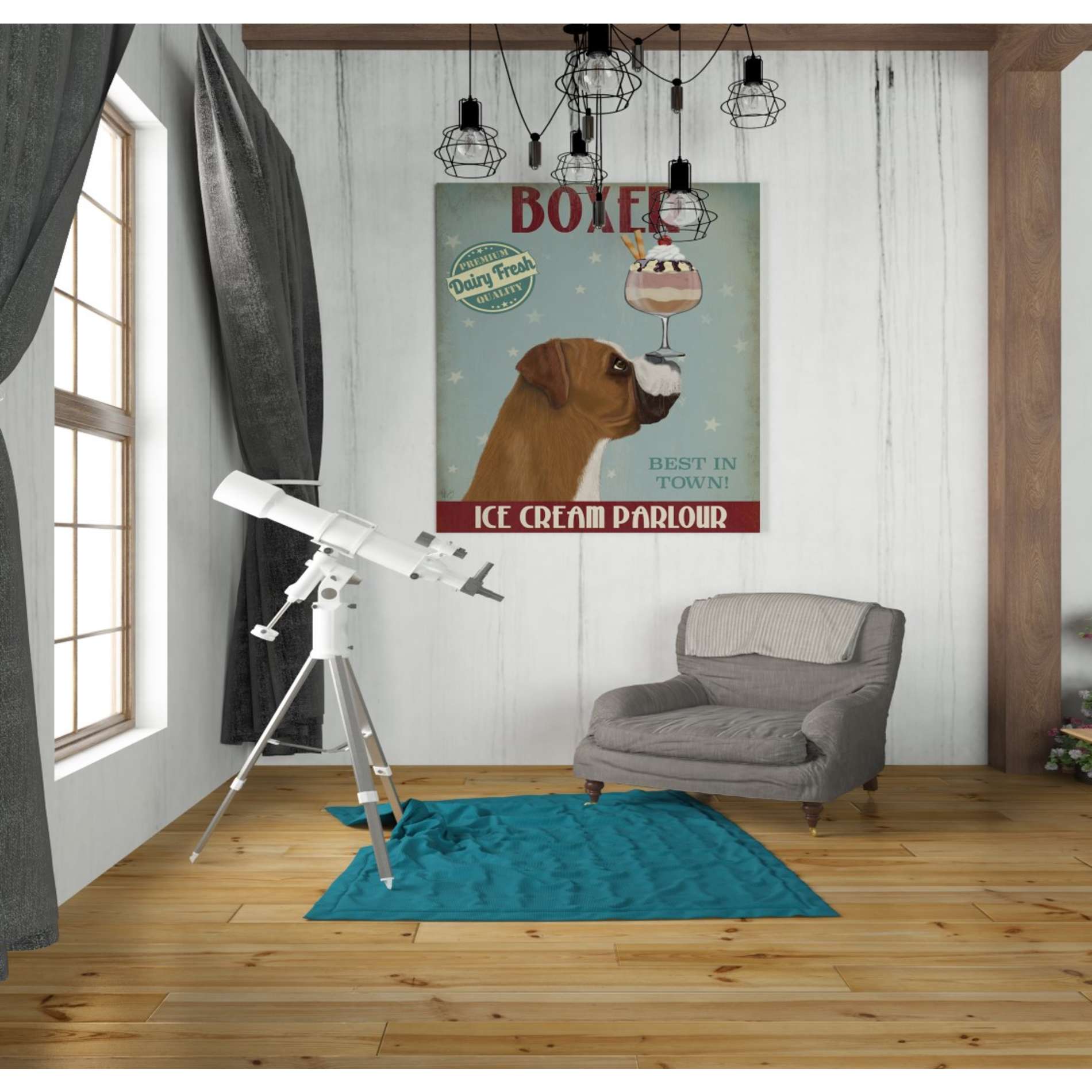 'Boxer Ice Cream,' by Fab Funky, Giclee Canvas Wall Art