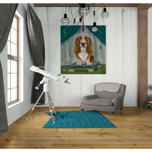 'Basset Hound and Tiara' by Fab Funky, Giclee Canvas Wall Art
