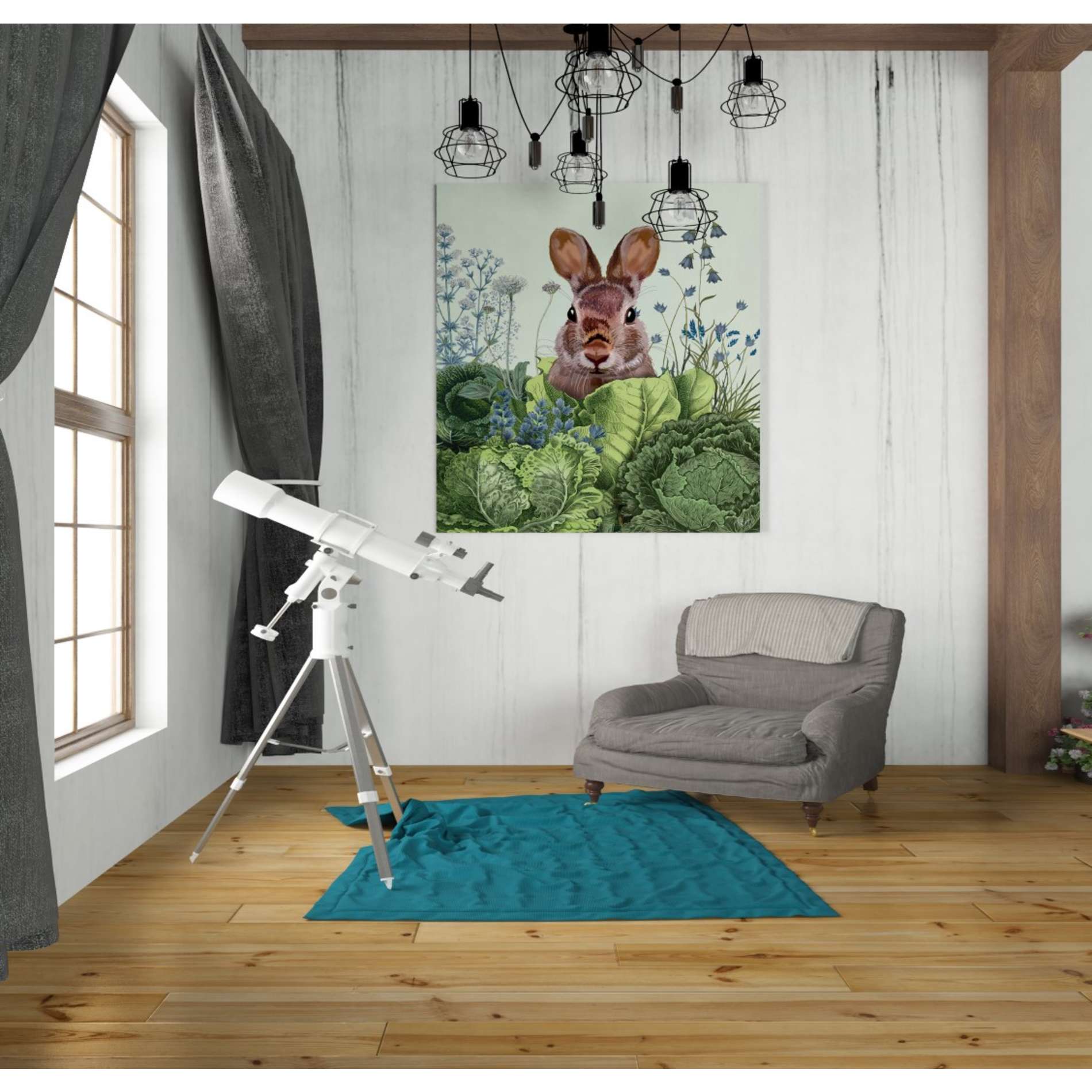 'Cabbage Patch Rabbit 6 ' by Fab Funky, Giclee Canvas Wall Art