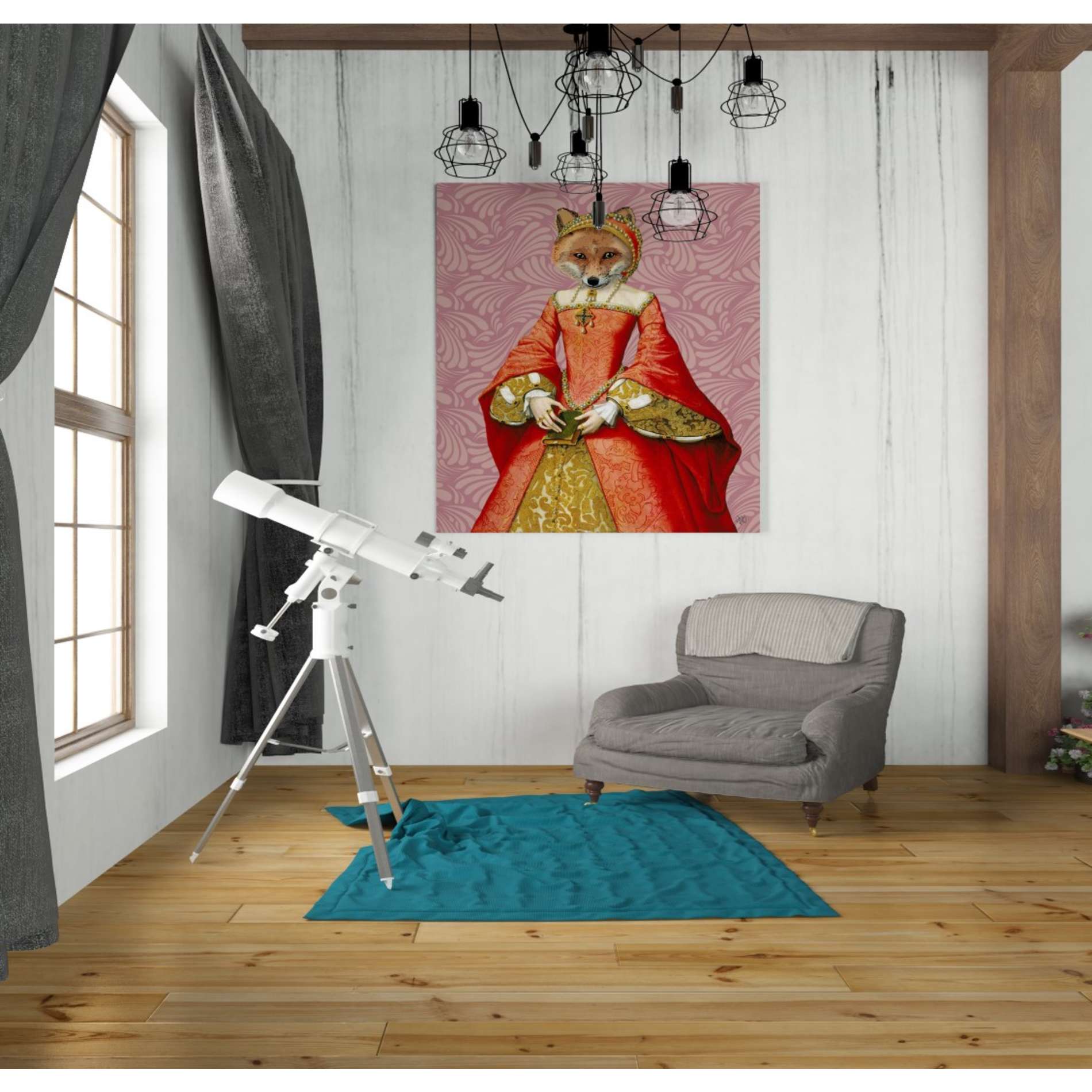 'Fox Queen' by Fab Funky, Giclee Canvas Wall Art