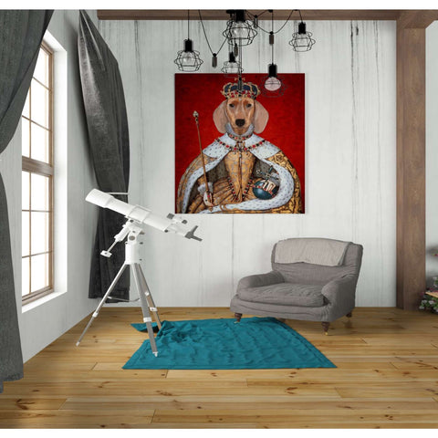 Image of 'Dachshund Queen' by Fab Funky, Giclee Canvas Wall Art