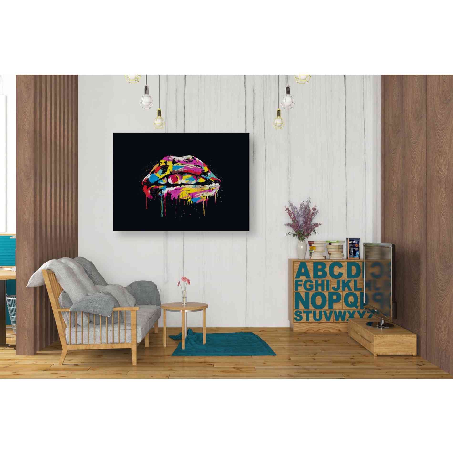 'Colorful Lips' by Balazs Solti, Giclee Canvas Wall Art