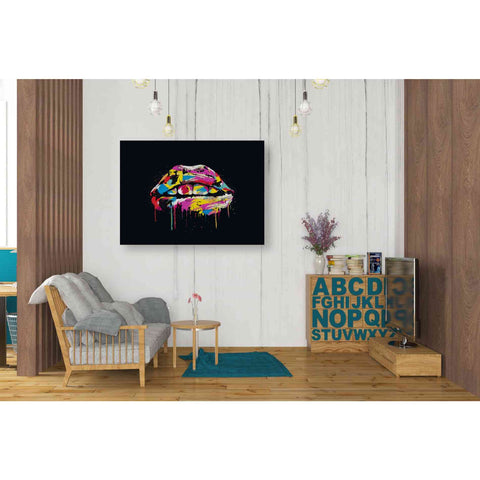 Image of 'Colorful Lips' by Balazs Solti, Giclee Canvas Wall Art