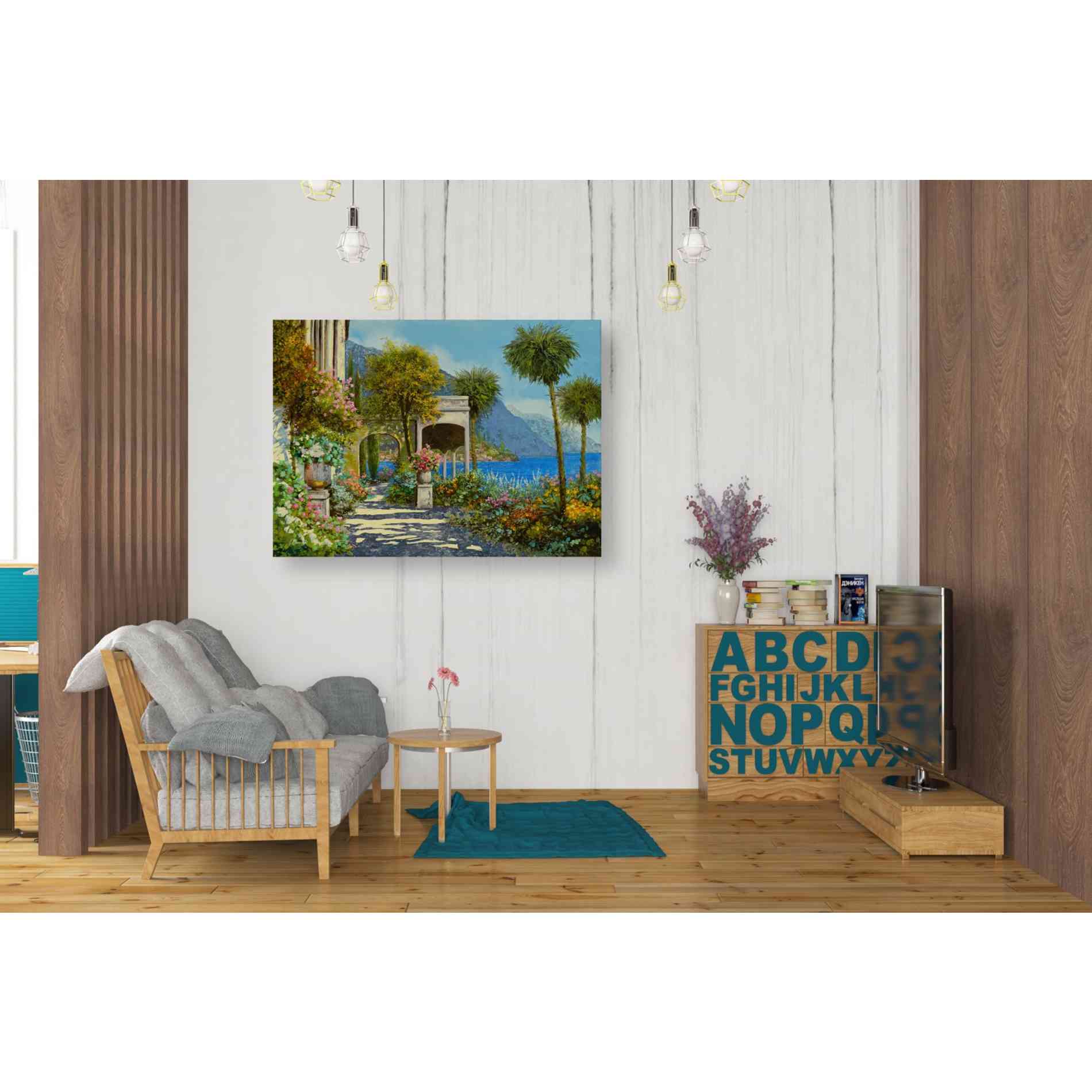 'Passeggiata al Lago' by Guido Borelli, Giclee Canvas Wall Art