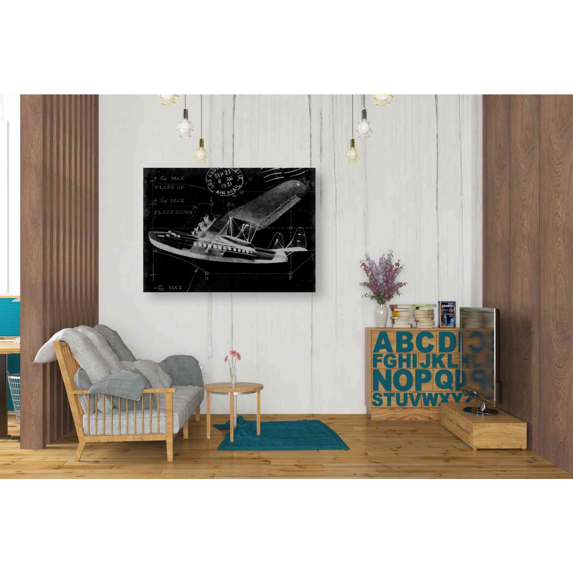 'Flight Schematic III' by Ethan Harper Canvas Wall Art,34 x 26