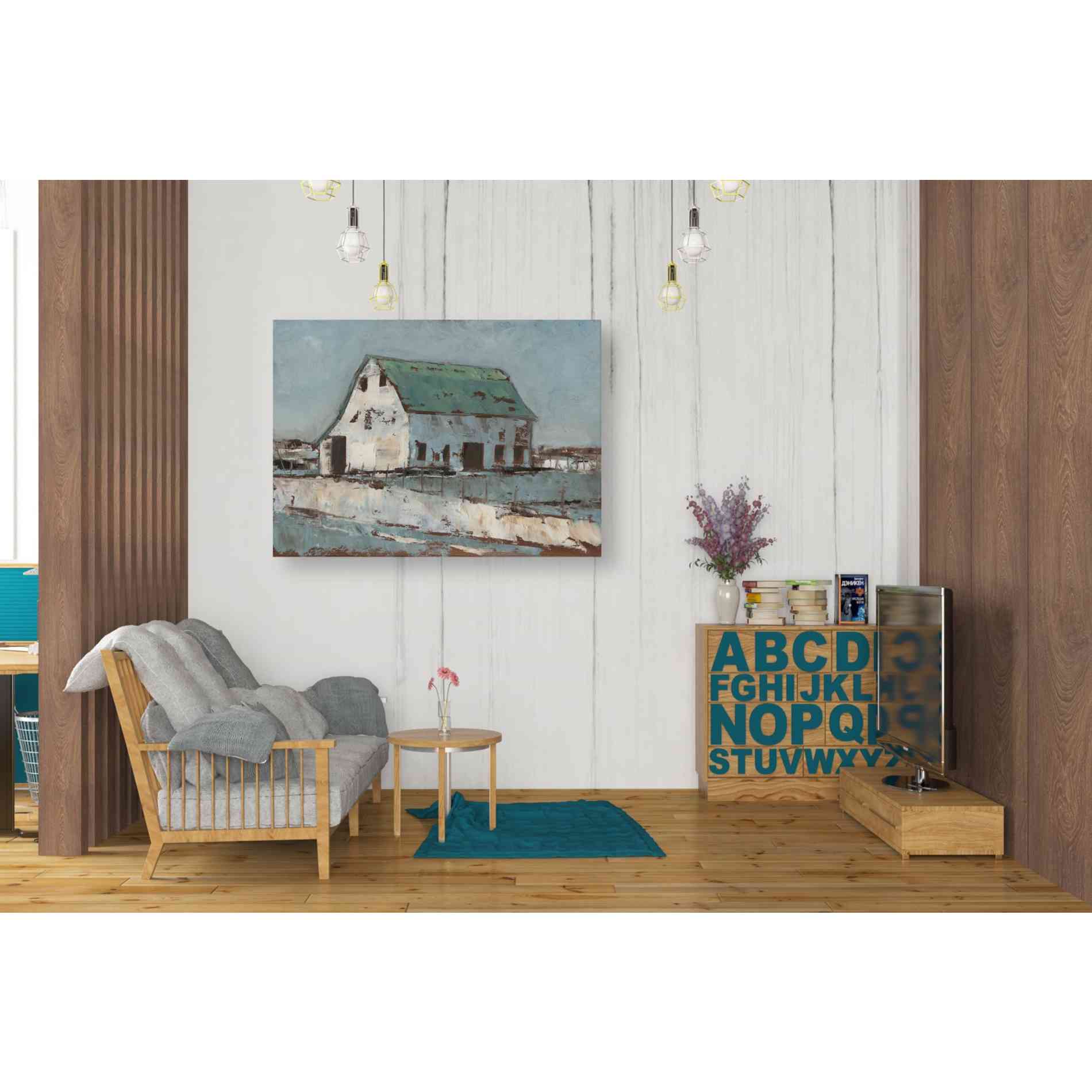 'Plein Air Barn II' by Ethan Harper Canvas Wall Art,34 x 26