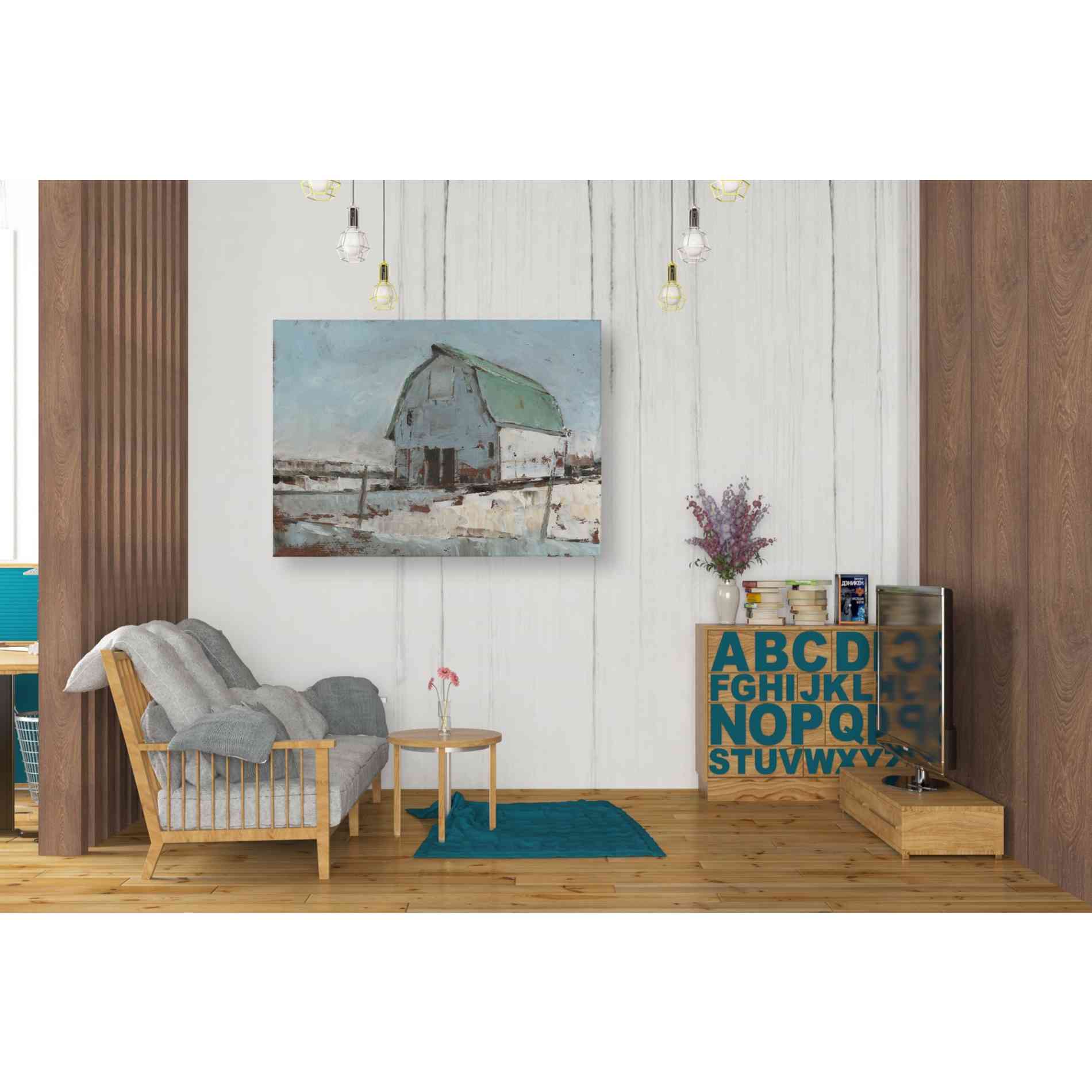 'Plein Air Barn I' by Ethan Harper Canvas Wall Art,34 x 26
