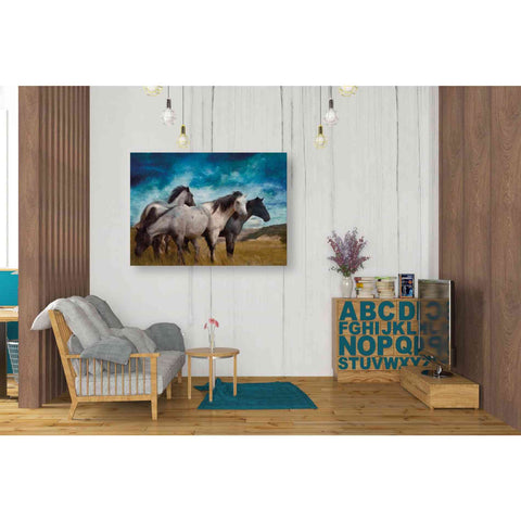 Image of 'Starry Night Horse Herd' by Bluebird Barn, Canvas Wall Art,34 x 26
