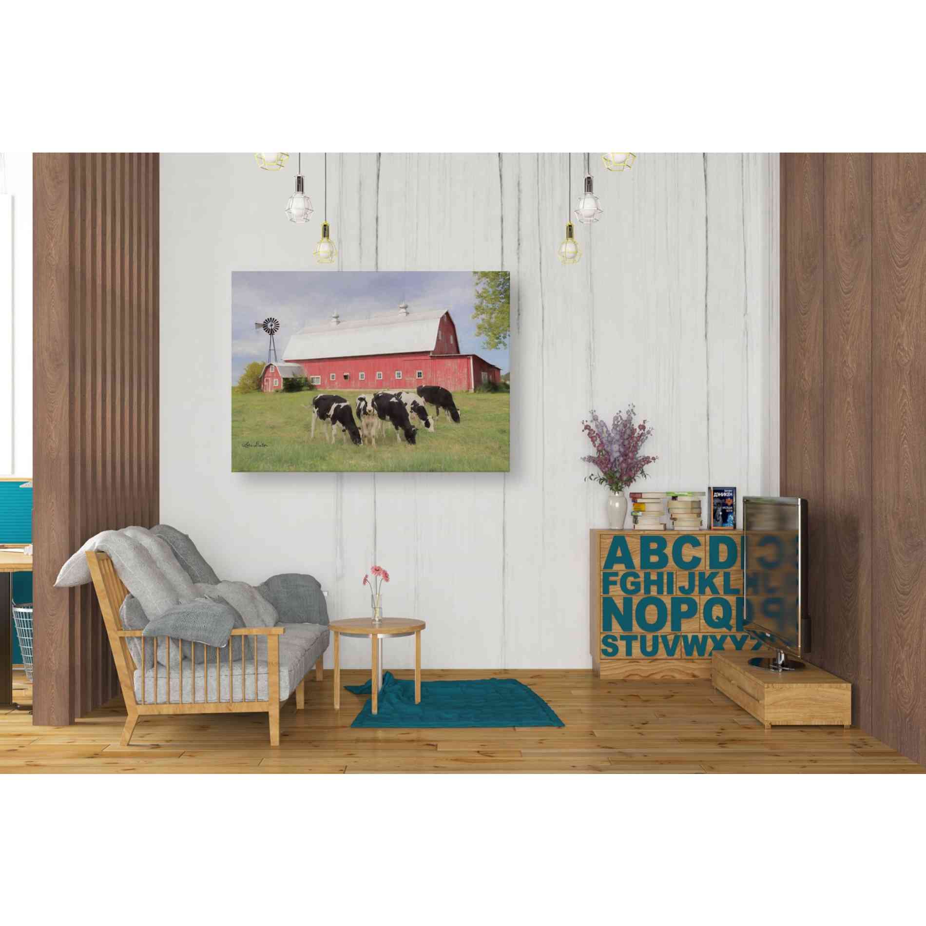 'Henderson Cows' by Lori Deiter, Canvas Wall Art,34 x 26