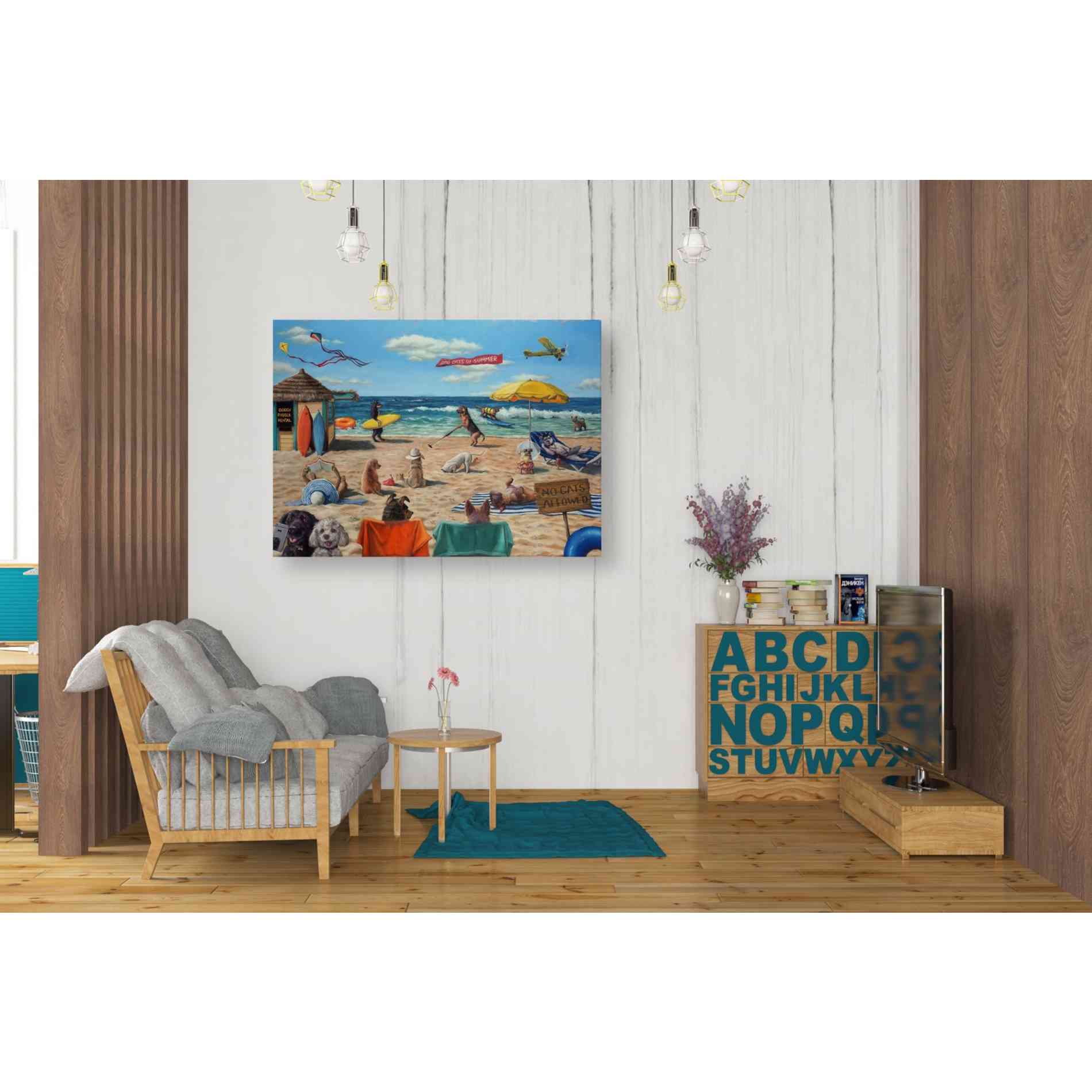 'Dog Beach' by Lucia Heffernan, Canvas Wall Art,34 x 26